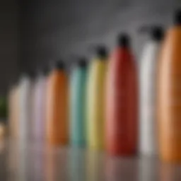 A variety of shampoo bottles showcasing different formulations for frizz control