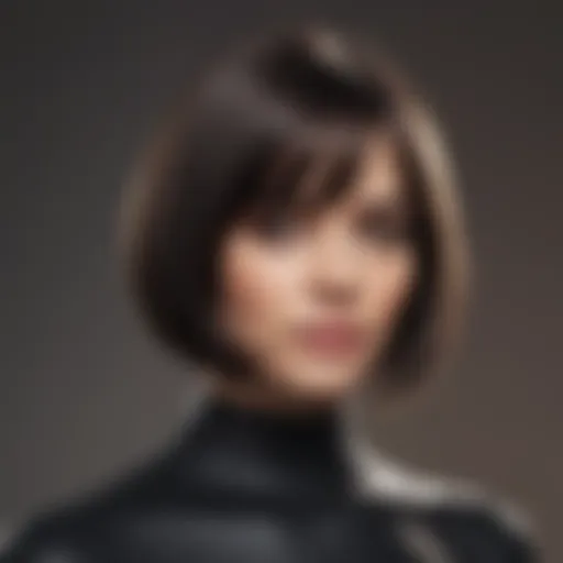 Elegant bob cut hairstyle showcased on a stylish model