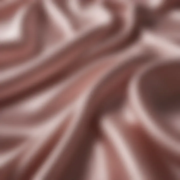 Close-up of delicate fabric showcasing the sheen of silky material