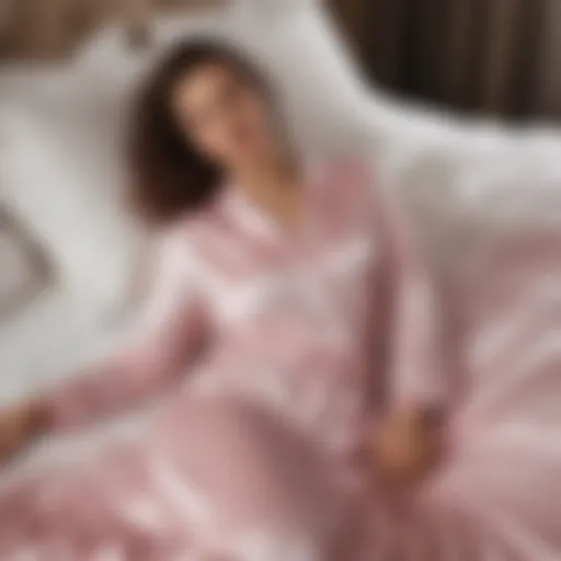 Luxurious silky nightshirt draped elegantly on a plush bed