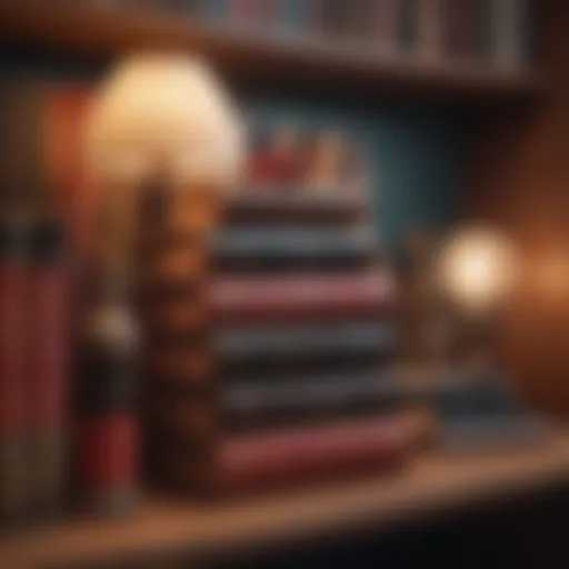 A collection of vintage erotic literature books displayed on a shelf
