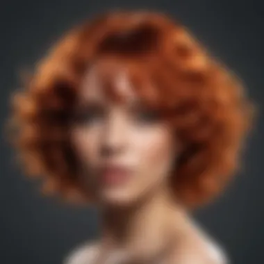 A close-up of a bold copper hue illuminating textured curls