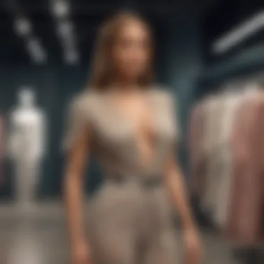 Showcase of Jennifer Lopez clothing collection on display