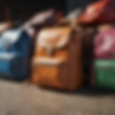Variety of backpack purses showcasing different materials and colors