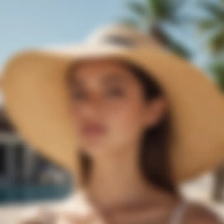 Person enjoying a sunny day wearing a stylish wide sunhat