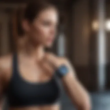 A fitness tracker syncing with the workout app