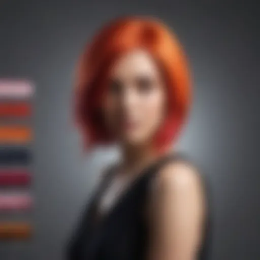 Color palette featuring vibrant hair dye options