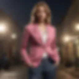 A stylish outfit featuring a tailored blazer and relaxed trousers