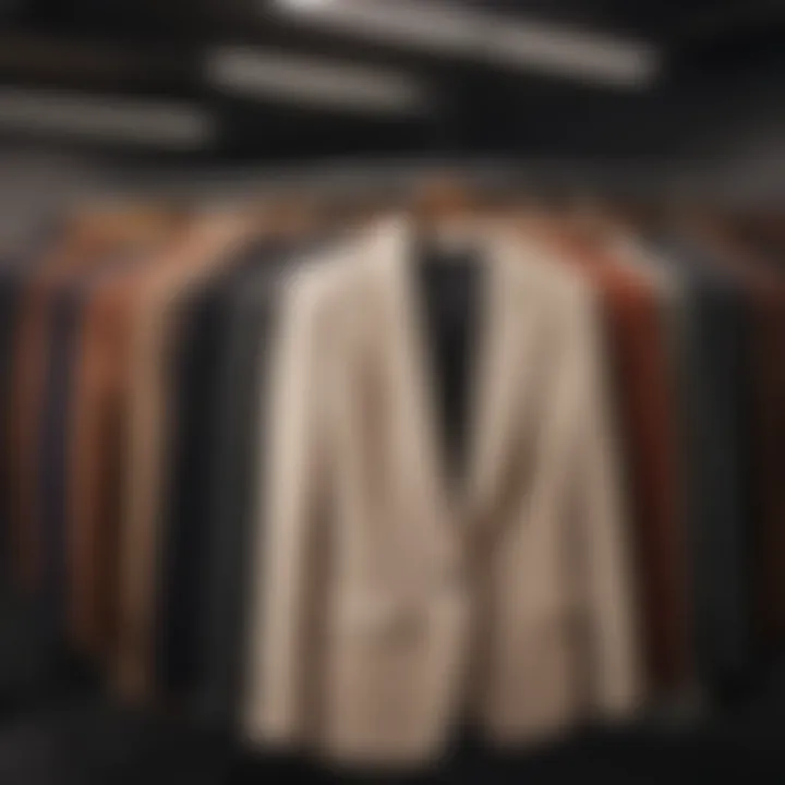 Various blazer styles showcased on a rack