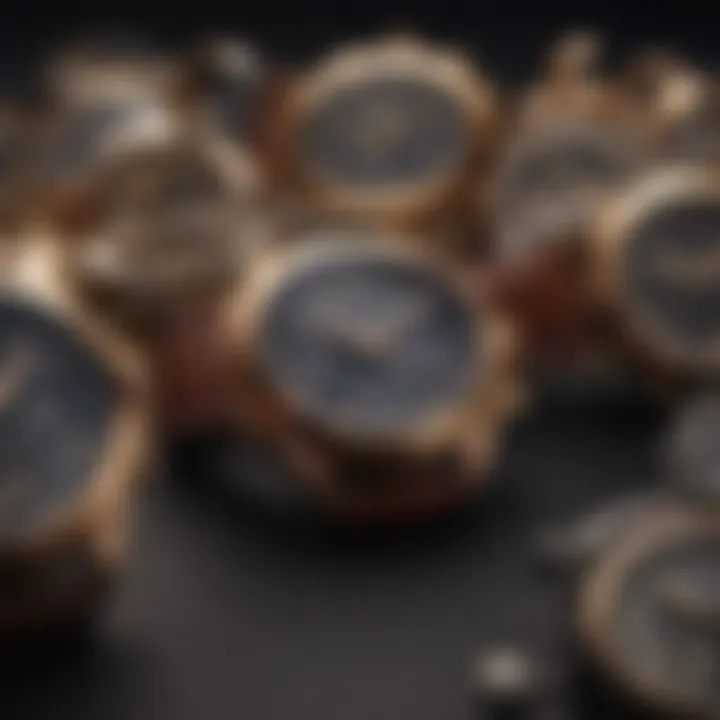 A collection of various stylish timepieces displayed