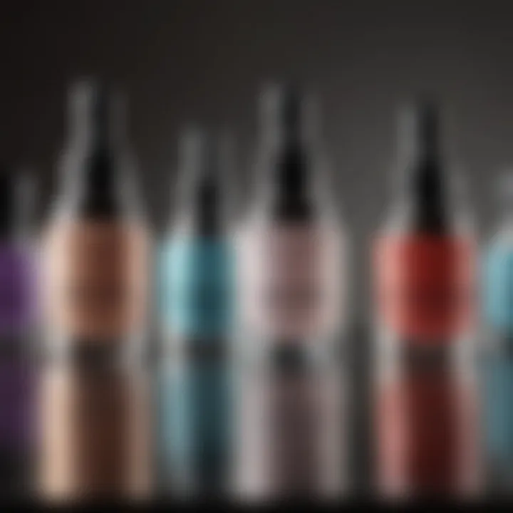 Close-up of popular eyelash enhancer serum bottles