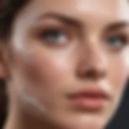 Soothing cream application on a face