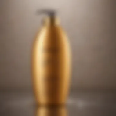 Luxurious shampoo bottle for blonde hair care.