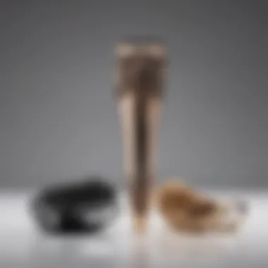 An elegant close-up of facial hair removal tools laid out on a pristine surface.