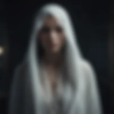 The Embodiment of Fear in Ghost Narratives A shadowy figure emerging from darkness, representing the fear and mystery in ghost stories.