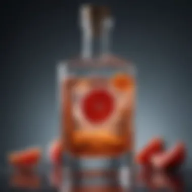 Artful Flavored Vodka Shot Stylishly presented vodka shot with a touch of flavor infusion