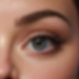 A close-up view of waterproof mascara application on lashes