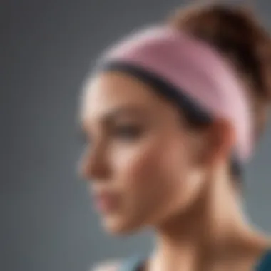 Close-up of a hair wrap absorbing sweat during an intense workout