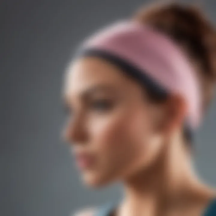 Close-up of a hair wrap absorbing sweat during an intense workout