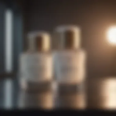 Luxury acne treatment products displayed elegantly