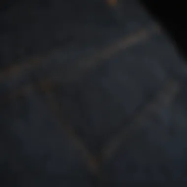 Close-up of premium denim fabric texture