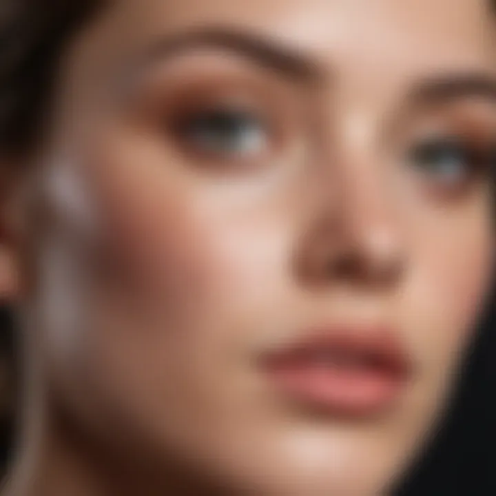 Close-up of a flawless makeup application covering blemishes