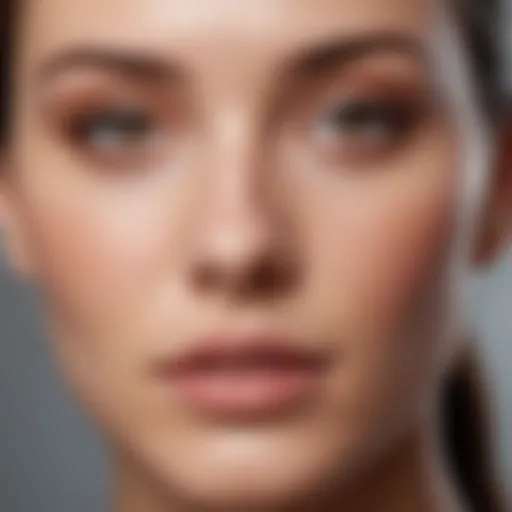 A close-up of smooth skin after foundation application