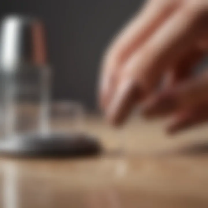 Close-up of nail care tools for dip powder removal