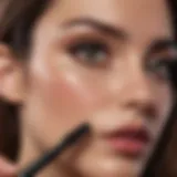 Close-up of a drugstore mascara wand with rich formula