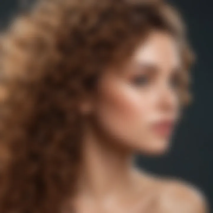 Close-up of healthy, defined curls with a modern product