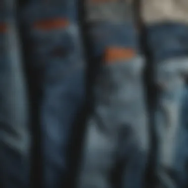 A group of jeans in various styles ready for donation.