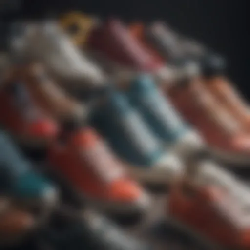 Diverse collection of stylish sneakers showcasing unique designs