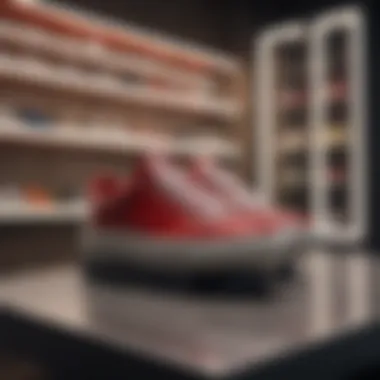 Trendy Sneaker Display Trendy sneaker display capturing the essence of contemporary fashion