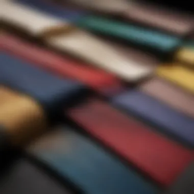 Diverse Fabric Swatches for Fashion Production Fabric swatches and production materials