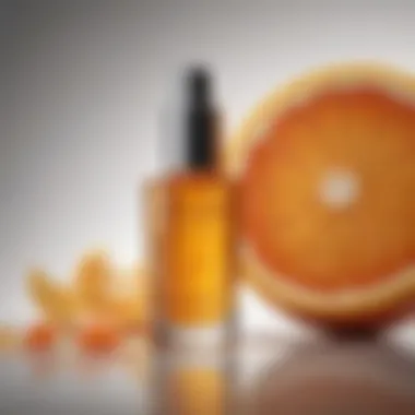 Ingredients of Lavelier Nourishing Vitamin C Serum displayed artistically