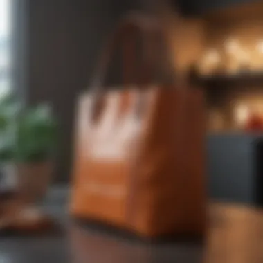 Sustainable Fashion with the Lina Tote Lina Medium Logo Faux Leather Tote Bag displayed in a sustainable fashion setting.