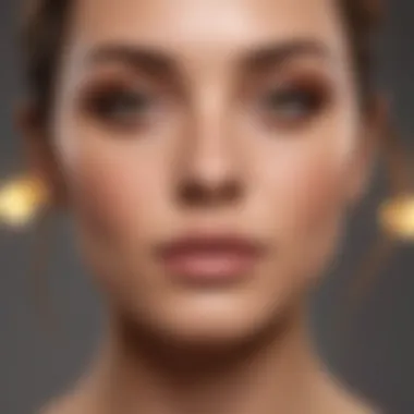 Model showcasing bronzing powder application on cheeks