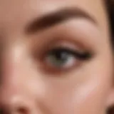 Close-up of a perfectly applied winged eyeliner