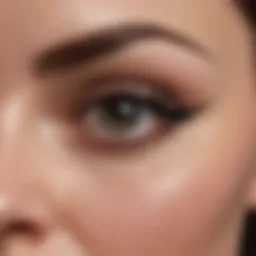 Close-up of a perfectly applied winged eyeliner showcasing precision