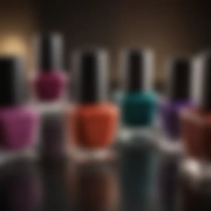 A vibrant assortment of nail polishes suitable for dark skin tones