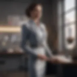 Stylish work outfit on a mannequin in a modern office setting