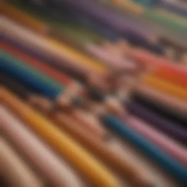 Diverse Color Palette of Non-Waterproof Eyeliner Pencils A close-up of a variety of non-waterproof eyeliner pencils showcasing different colors and textures