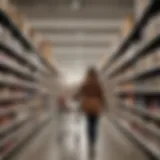 A shopper exploring the clearance section at Nordstrom Rack