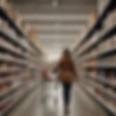 A shopper exploring the clearance section at Nordstrom Rack