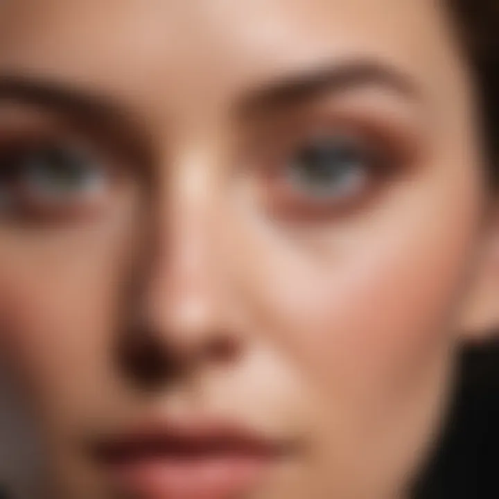 Close-up of application techniques for effective color correction.