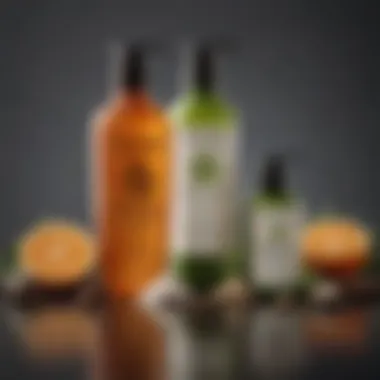 Organic Ingredients for Hair Care An elegant display of organic ingredients commonly found in shampoos and conditioners.