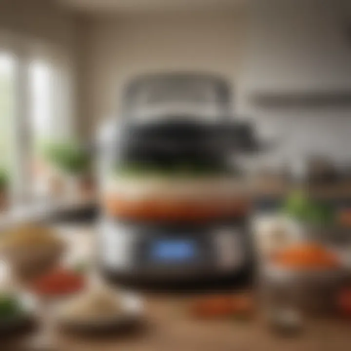 A variety of grains and vegetables ready for steaming in the Oster appliance