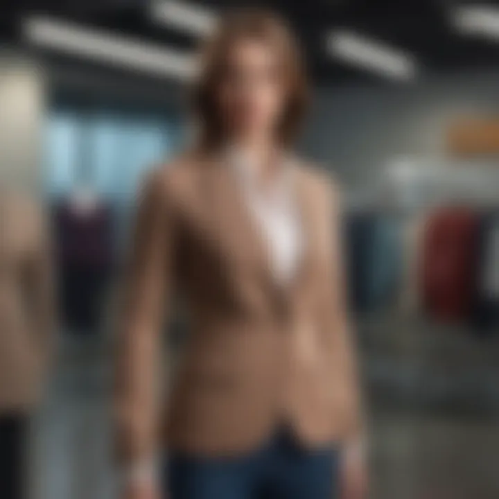 A well-fitted outfit on a mannequin, illustrating the importance of fit in business casual clothing.