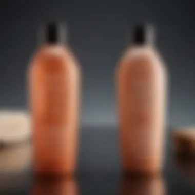 A variety of shampoo bottles with ingredients highlighted for fine hair care