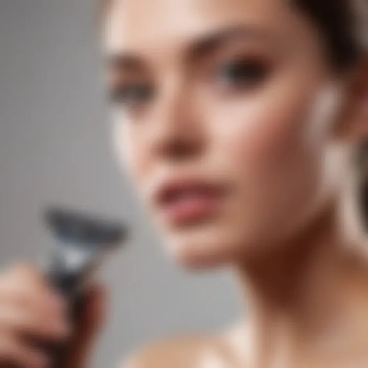 Demonstration of proper shaving technique